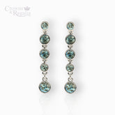 Aqua Fringe Tiara - Earrings